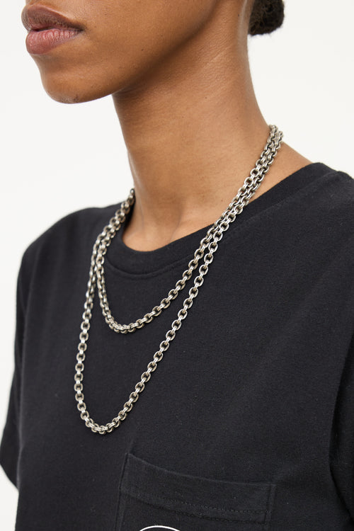 Chrome Hearts Sterling Silver Paperchain Necklace