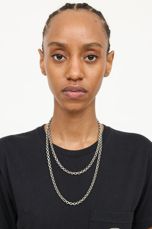Chrome Hearts Sterling Silver Paperchain Necklace