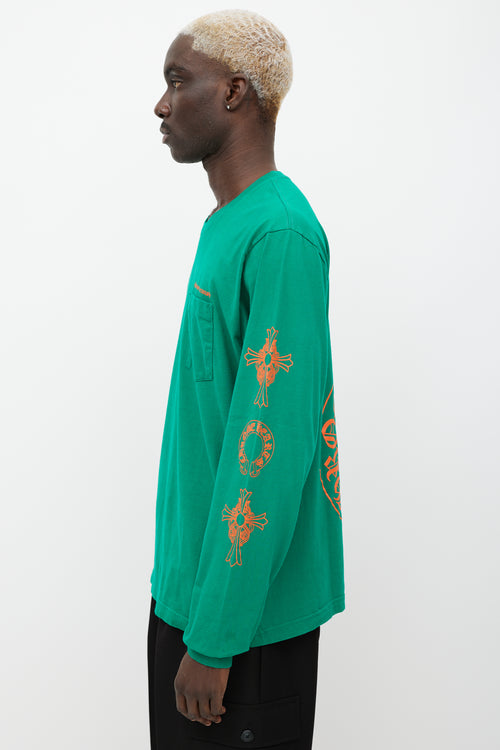 Chrome Hearts Green & Orange Long Sleeve T-Shirt