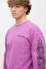 Chrome Hearts Purple & Black Graphic Printed Crewneck Sweater