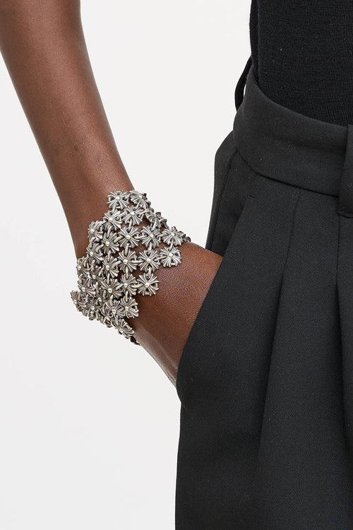 Chrome Hearts Sterling Silver Maltese Cross Bracelet