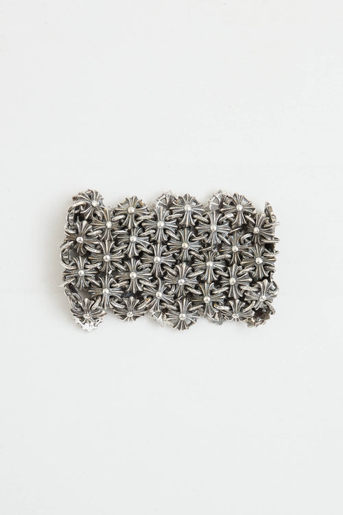 Chrome Hearts Sterling Silver Maltese Cross Bracelet