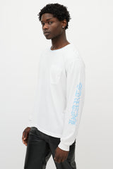 Chrome Hearts White & Blue Logo Longsleeve