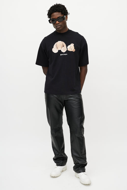 Palm Angels Black & Multicolour Teddy Logo T-Shirt