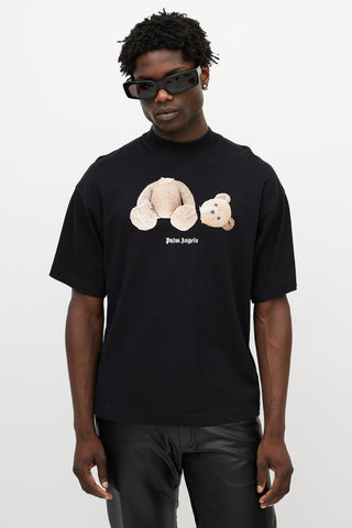 Palm Angels Black & Multicolour Teddy Logo T-Shirt