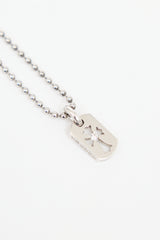 Chrome Hearts 18K White Gold & Sterling Silver Tag Necklace