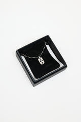 Chrome Hearts 18K White Gold & Sterling Silver Tag Necklace