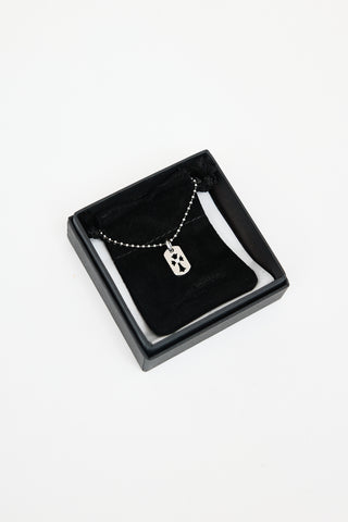 Chrome Hearts 18K White Gold & Sterling Silver Tag Necklace
