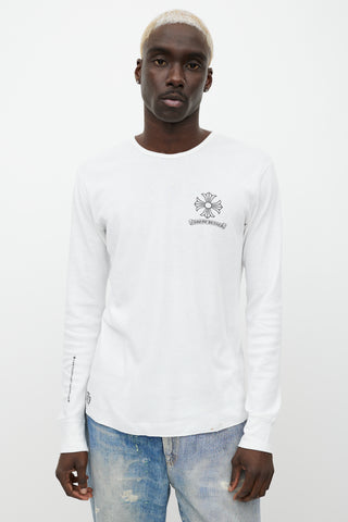 Chrome Hearts White Logo Long Sleeve Thermal T-Shirt