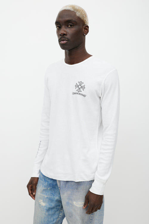 Chrome Hearts White Logo Long Sleeve Thermal T-Shirt