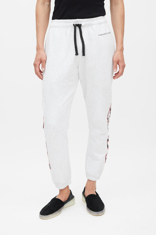Chrome Hearts X Matty Boy Flame Grey & Multicolour Flame Sweatpants