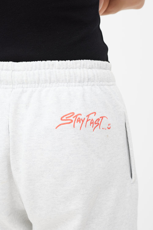 Chrome Hearts X Matty Boy Flame Grey & Multicolour Flame Sweatpants