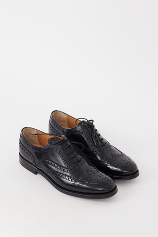 Church's Black Leather Rounded Toe Brogue