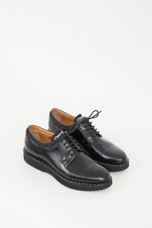 Church's Black Leather Studded Platform Derby