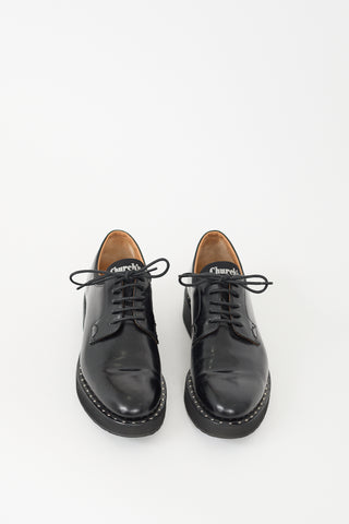 Church's Black Leather Studded Platform Derby