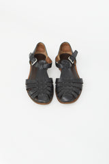 Church's Black Leather Kelsey Woven Sandal