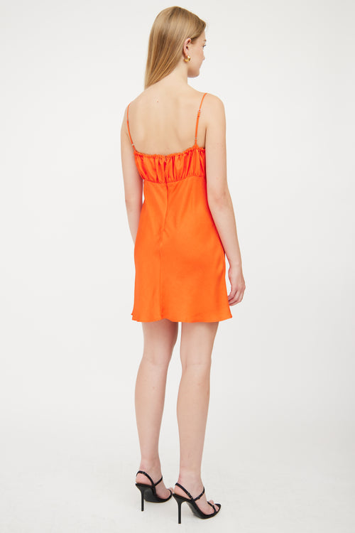 Ciao Lucia Orange Satin Sara Mini Dress