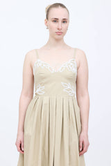 Cinq à Sept Floral Embroidered Pleated Dress