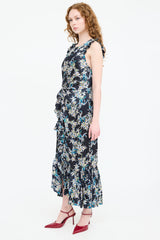 Cinq à Sept Silk Floral Gathered Dress
