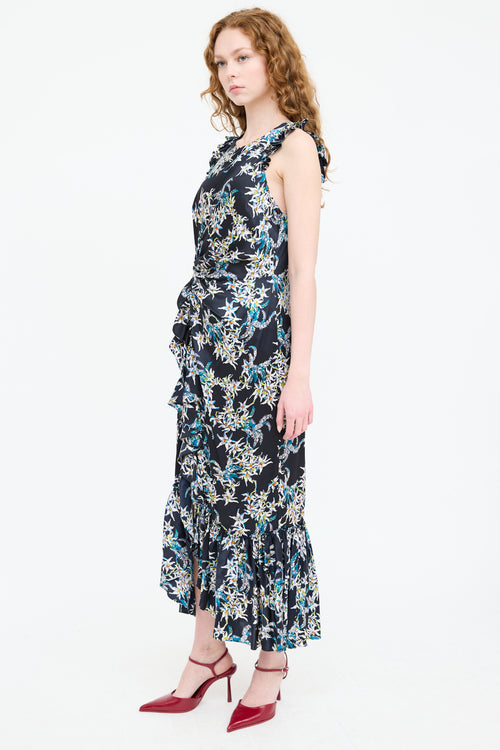 Cinq à Sept Silk Floral Gathered Dress