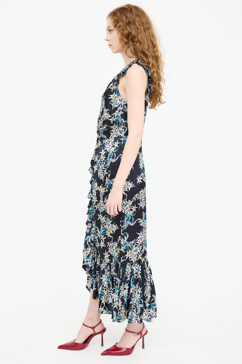 Cinq à Sept Silk Floral Gathered Dress