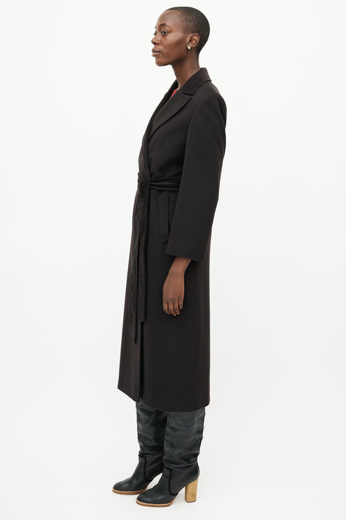 Cinzia Rocca Brown Wool Belted Coat