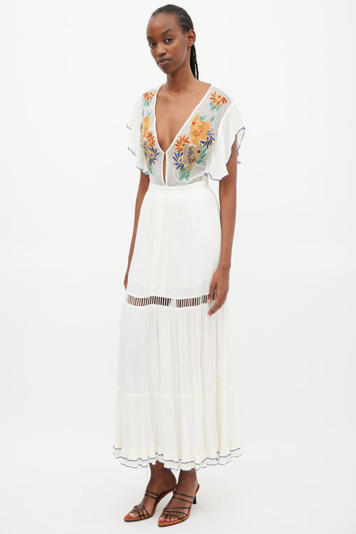 Cleobella White & Multi Bora Bora Dress