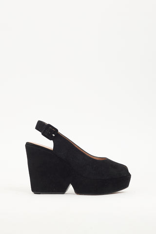 Clergerie Black Suede Dylan 9 Platform Sandal