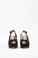 Clergerie Black Suede Dylan 9 Platform Sandal