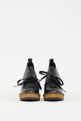 Clergerie Black & Brown Leather & Rubber Wedge Bootie