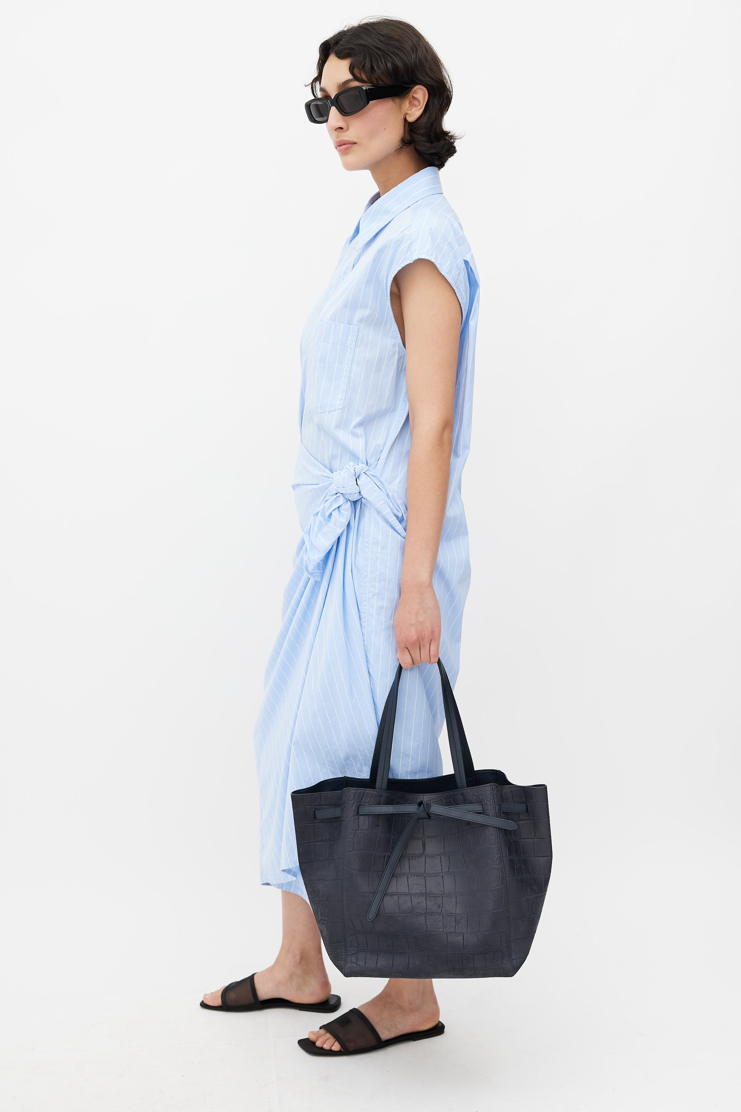 Cabas phantom leather tote Celine Blue in Leather - 36550228