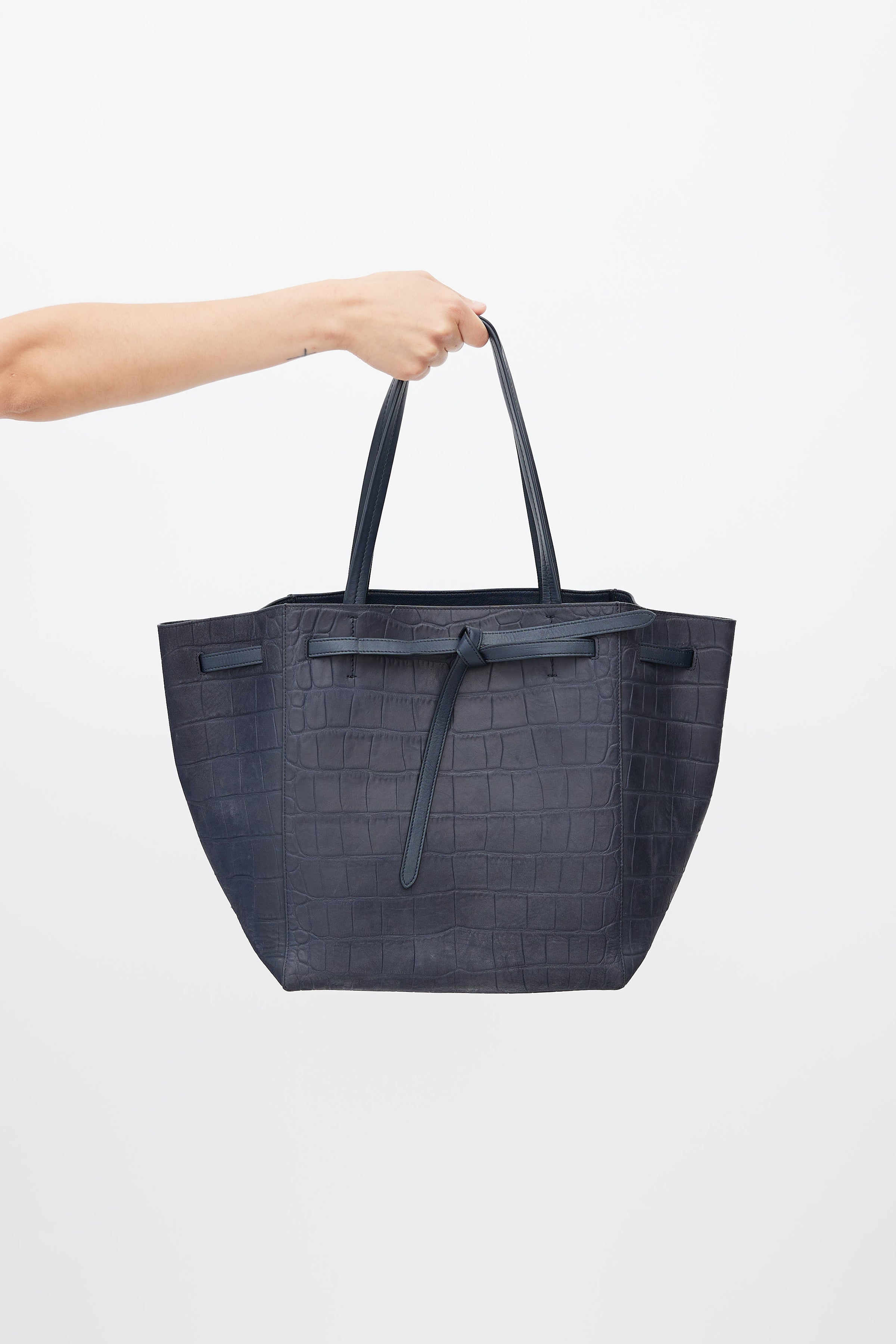Cabas vertical leather handbag Celine Blue in Leather - 32082043