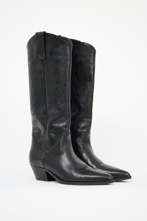 Closed Leather Cowboy Boot