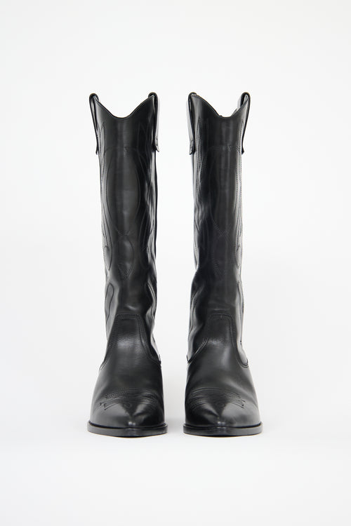 Closed Leather Cowboy Boot