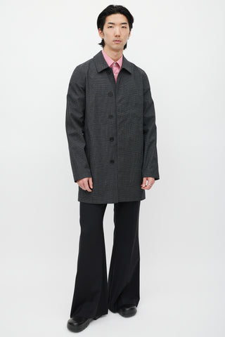 Club Monaco Grey & Black Wool Rain Coat
