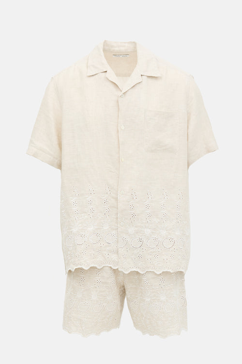 Cmmn Swdn Linen Floral Embroidered Co-Ord Set