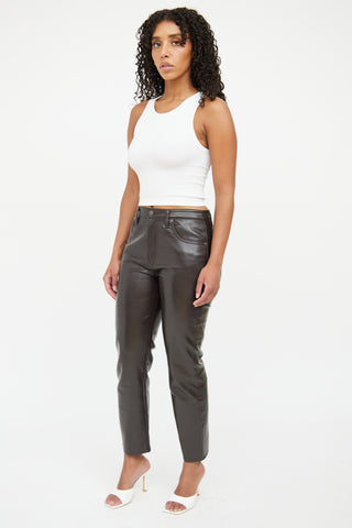 Citizens of Humanity Brown Jolene Leather Pant