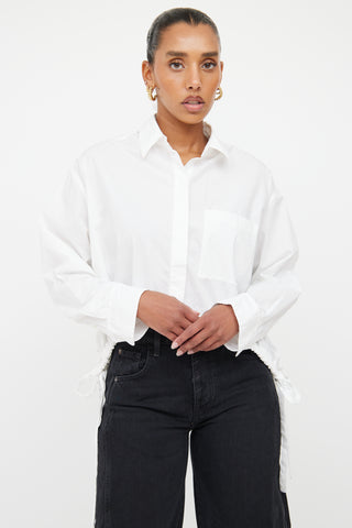 Citizens of Humanity White Button-Up Tie Top