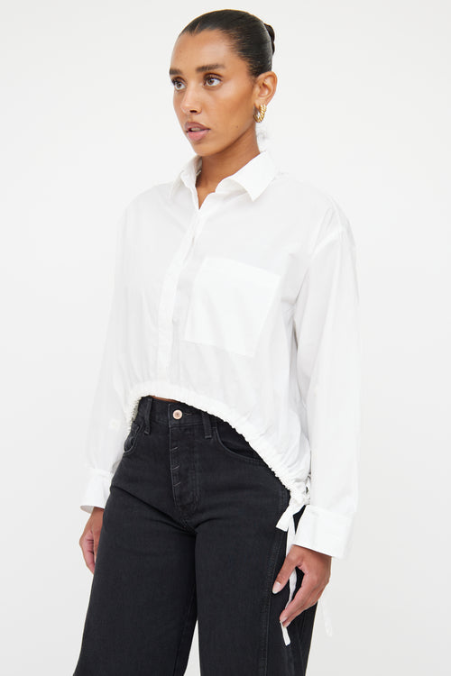 Citizens of Humanity White Button-Up Tie Top