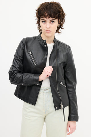 Coach Black Leather Racer Jacket