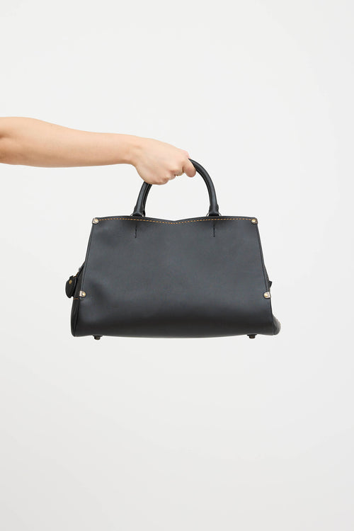 Leather Tea Rose Mason Floral Bag