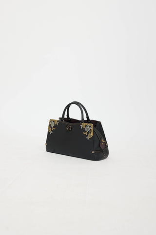 Leather Tea Rose Mason Floral Bag