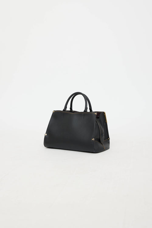 Leather Tea Rose Mason Floral Bag
