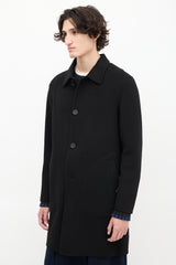 Coach Black Wool Two Pocket Mid Length Coat