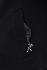 Coach Black Wool Two Pocket Mid Length Coat