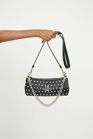 Coach Black & Silver Stud Charlotte Shoulder Bag