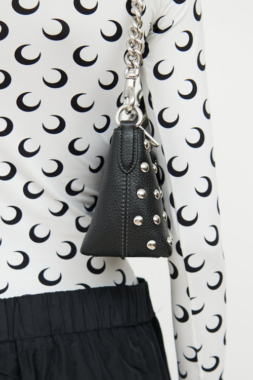 Coach Black & Silver Stud Charlotte Shoulder Bag