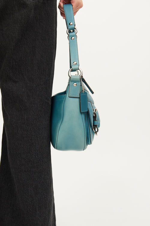 Coach Blue Leather Chelsea Shoulder Bag