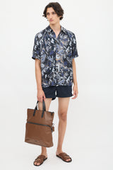 Coach Brown Leather Graham Foldover Tote Bag