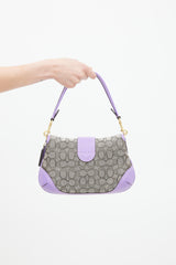 Coach Brown & Purple Monogram Jacquard Soho Bag